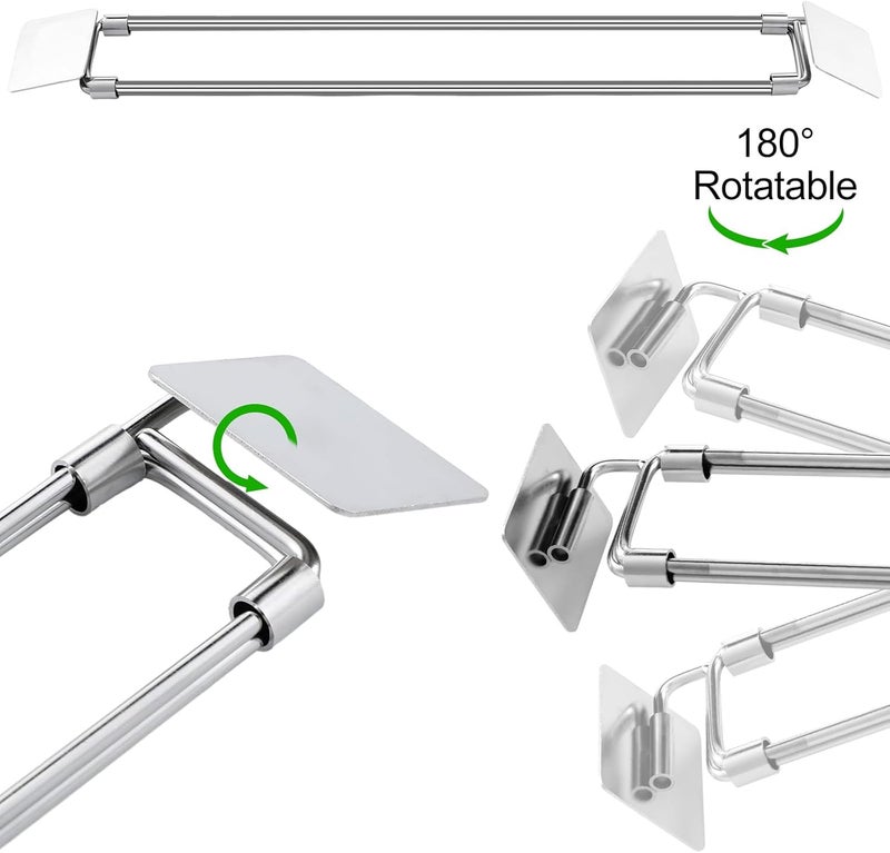 Yaocom 4 Pcs Rv Refrigerator Bars 12.44"-22.63" Adjustable Stainless Steel RV Fridge Tension Rods Refrigerator Accessories Extendable Food and Drink Stabilizers Prevent Messy Spills During Travel - Image 2